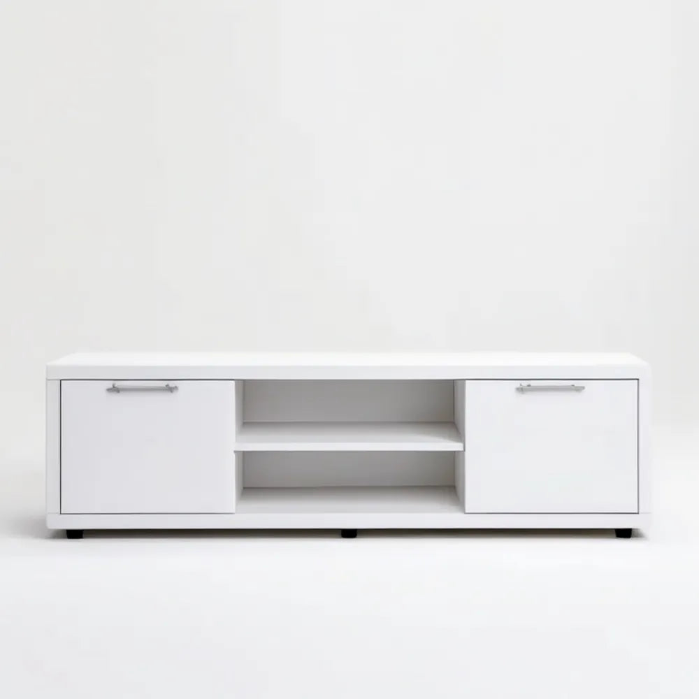 Biała szafka RTV z płyty laminowanej 160 × 40 × 45 cm