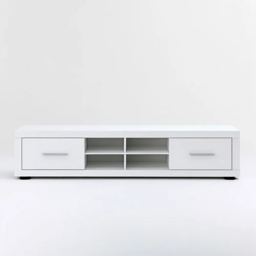 Biała szafka RTV z płyty laminowanej 180 x 40 x 45 cm