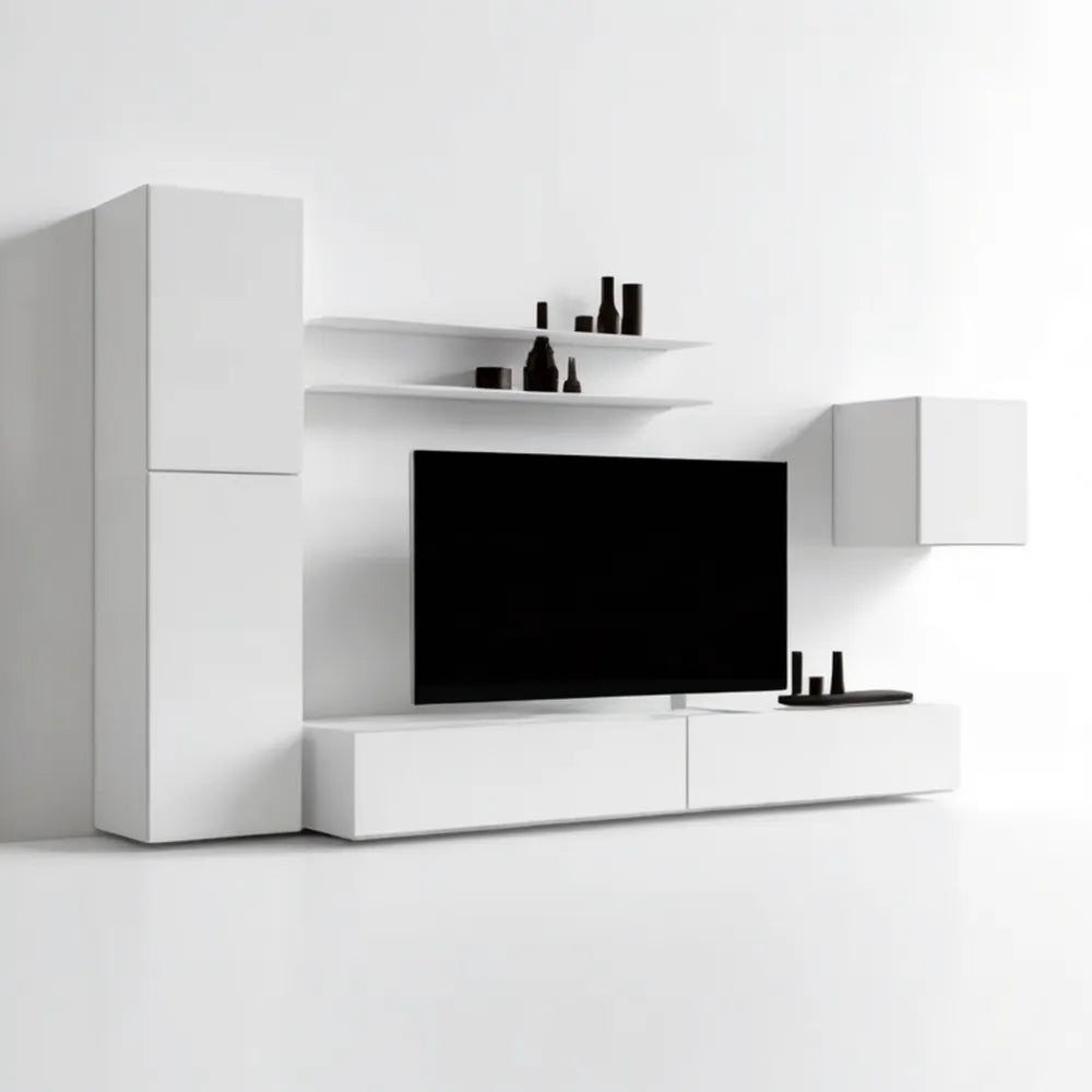 Biały zestaw mebli do salonu 260 × 35 × 180 cm