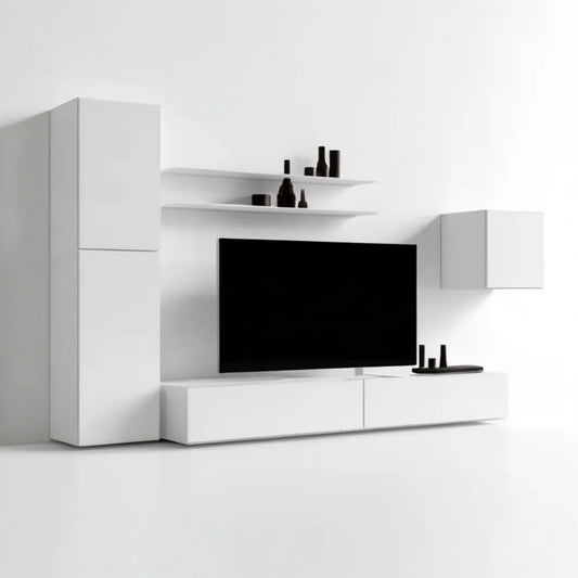 Biały zestaw mebli do salonu 260 × 35 × 180 cm