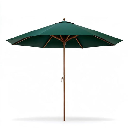 Ośmiokątny parasol ogrodowy z korbą, ciemnozielony/brązowy, Ø 300 cm