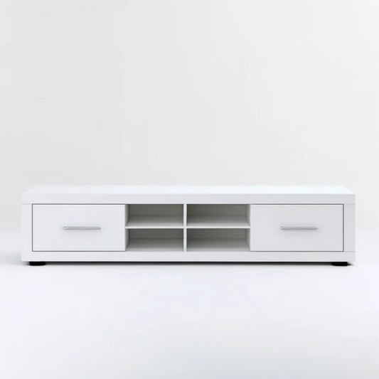 Biała szafka RTV z płyty laminowanej 180 x 40 x 45 cm